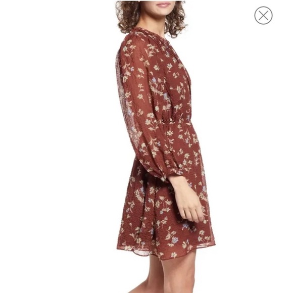 Madewell Dresses & Skirts - NWOT Madewell Norma Rae Floral Printed Long Sleeve Dress Dark Merlot Size M
